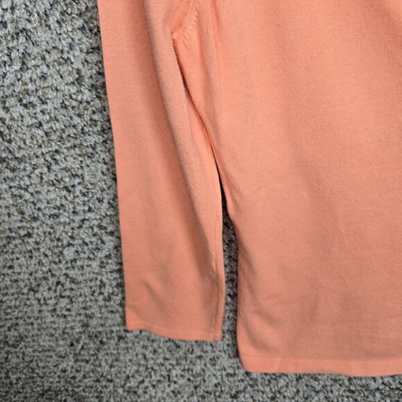 Talbots Sweater Womens Small Peach Scoop Neck 3/4 Sleeve Viscose Nylon Ladies - Picture 3 of 8